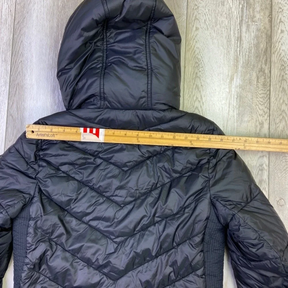 Abercrombie & Fitch Parka Jacket Womens Small Black Hoodie Puffer Coat Long - Picture 14 of 14